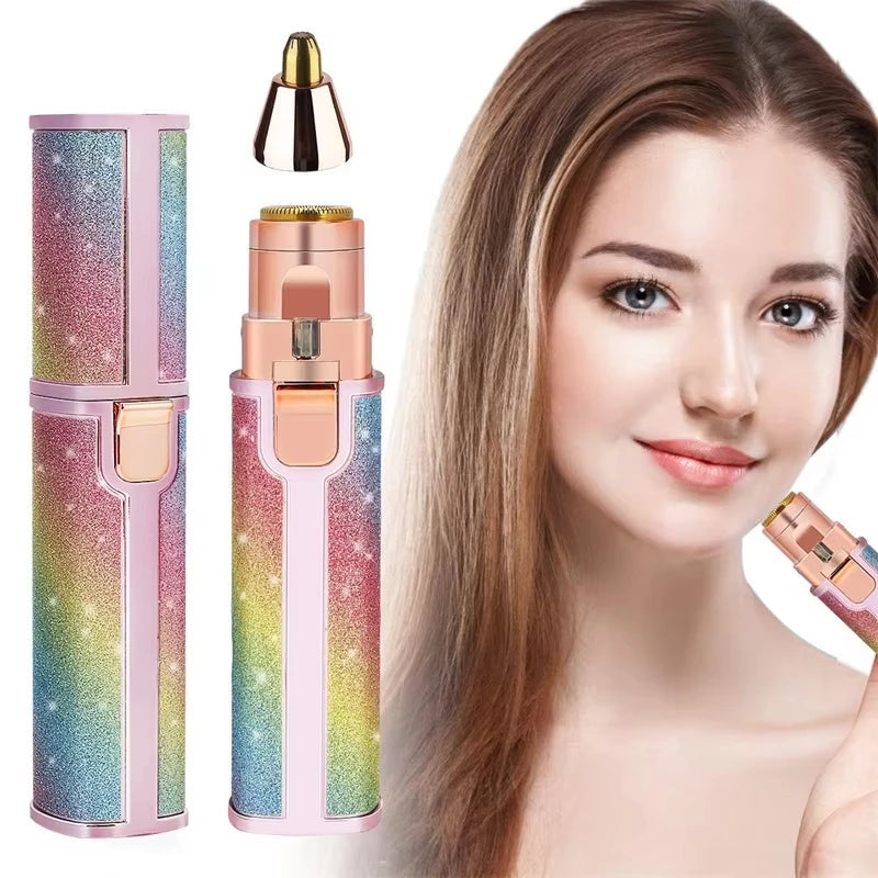 2-in-1 Facial & Eyebrow Hair Remover for Women | Rechargeable Painless Trimmer | Flawless Upper Lip & Face Hair Removal Machine | Smooth Skin Shaver