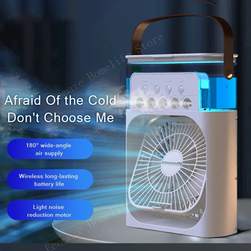 Dollar Shop Portable Air Conditioner Fan,900ML Personal Air Conditioner with Ice Tray,5in1 Timming Evaporative Air Cooler,Cooling Fan with 7 Colors Light, 5 Sprays,3 Speeds,Ac Fan for Small Room,Office,Car,Camp