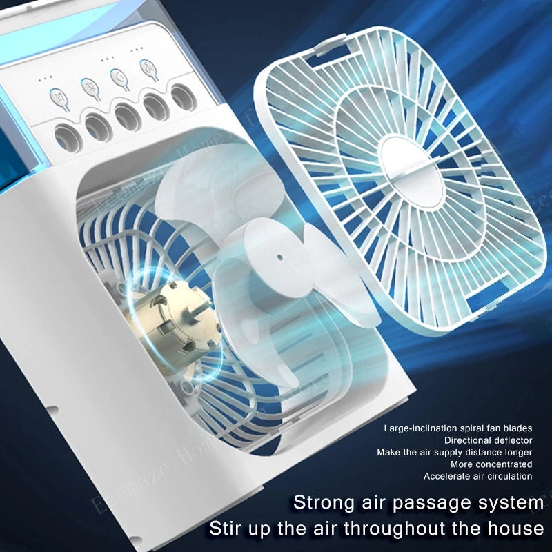 Dollar Shop Portable Air Conditioner Fan,900ML Personal Air Conditioner with Ice Tray,5in1 Timming Evaporative Air Cooler,Cooling Fan with 7 Colors Light, 5 Sprays,3 Speeds,Ac Fan for Small Room,Office,Car,Camp