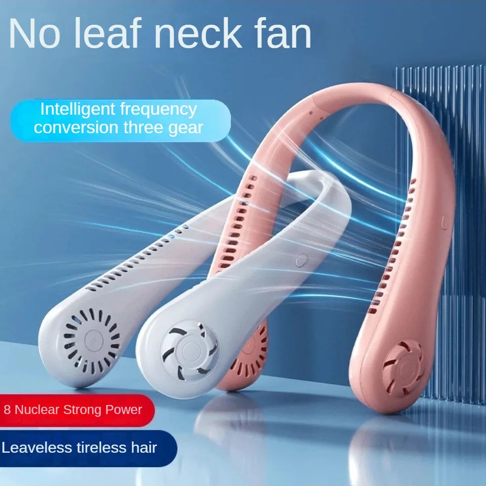 Neck Fan Rechargeable Portable USB Neck Fan for Kitchen School Girls Boys Lightweight Cooler