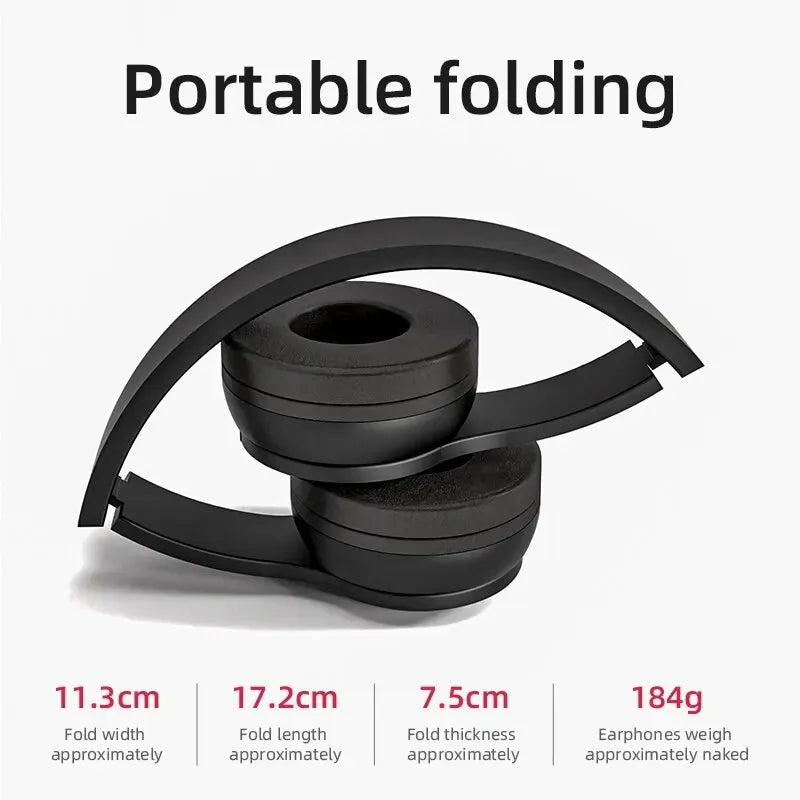 P47 Wireless Bluetooth Headphones with Built-in Mic Foldable Stereo Headset for Smart Phones Android Devices PC & Laptops Noise-Cancelling HD Sound Hands-Free Calls Wireless Music Playback Portable Over-Ear Headphones for Gaming & Travel