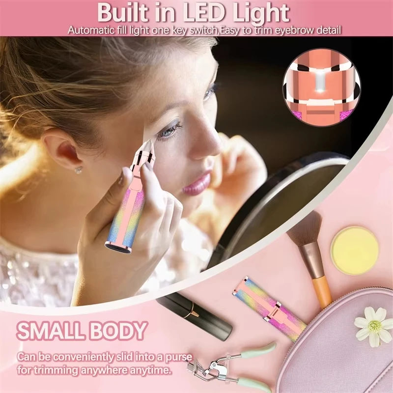 2-in-1 Facial & Eyebrow Hair Remover for Women | Rechargeable Painless Trimmer | Flawless Upper Lip & Face Hair Removal Machine | Smooth Skin Shaver