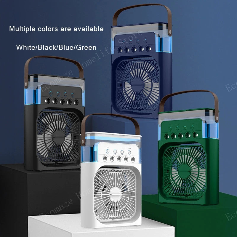 Dollar Shop Portable Air Conditioner Fan,900ML Personal Air Conditioner with Ice Tray,5in1 Timming Evaporative Air Cooler,Cooling Fan with 7 Colors Light, 5 Sprays,3 Speeds,Ac Fan for Small Room,Office,Car,Camp