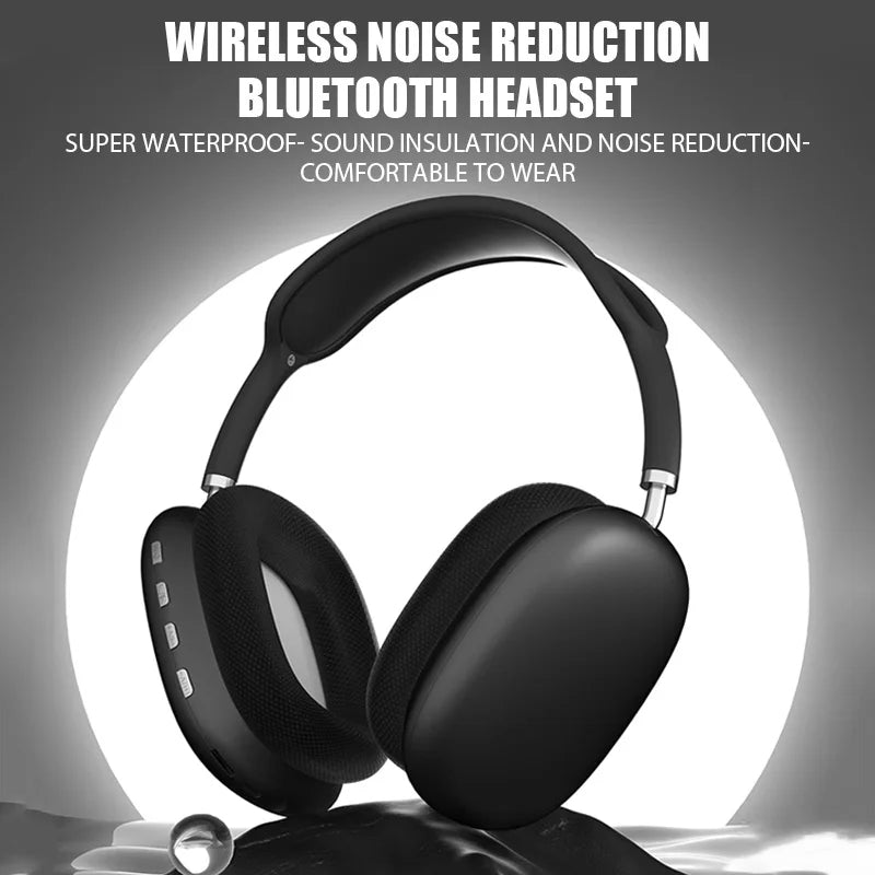 P9 Wireless Bluetooth 5.3 Over-Ear Headphones with Mic, Hi-Fi Bass, Foldable, TF/SD & AUX, For Android/iPhone
