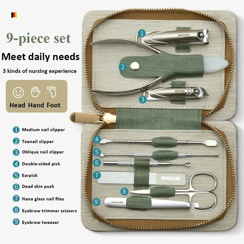 Stainless steel nail cutter kit Nail clipper set Professional manicure kit Stainless steel grooming set Nail care kit Durable nail cutter Precision nail clipper Rust-resistant nail clippers Multi-tool nail kit Sharp stainless nail cutter