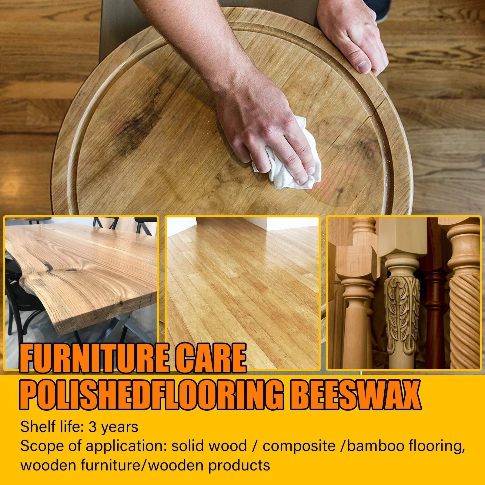 Original Beewax Wood Furniture | Beewax Furniture Polish - Wax, 85gm | Beewax Furniture Polish ,Wood Seasoning Beewax | Natural Wood Wax Traditional Beewax Polish for Wood & Furniture | Beewax Wood Polish and Cleaner for Furniture Care
