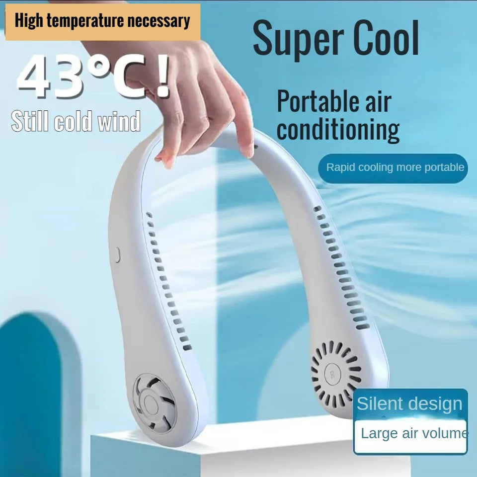 Neck Fan Rechargeable Portable USB Neck Fan for Kitchen School Girls Boys Lightweight Cooler