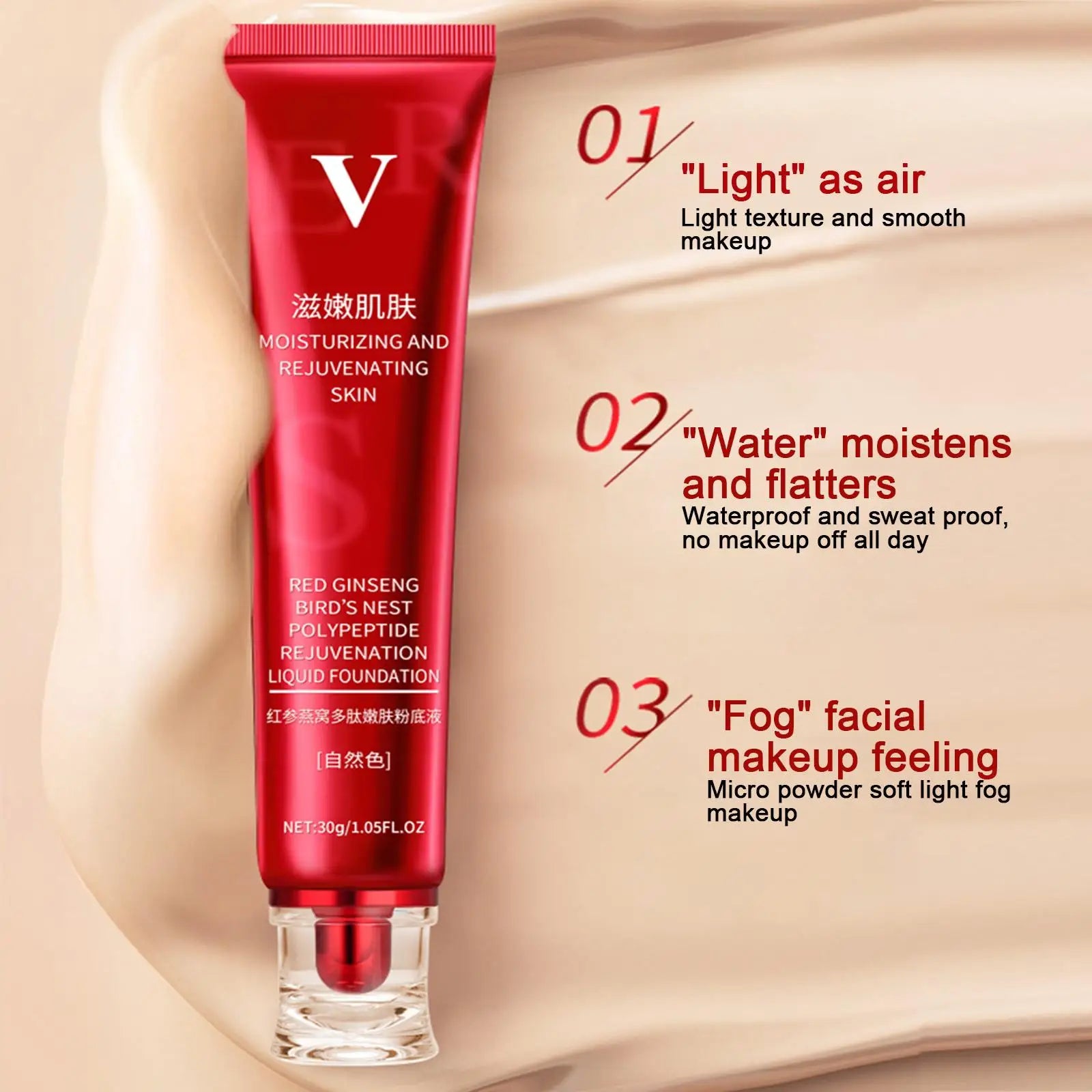 Best Premium Face Hydrating Liquid Foundation – Medium Coverage, Waterproof & Long-Lasting, Lightweight & Nourishing Formula, Ideal for Dry & Combination Skin, Flawless Finish in Ivory & Natural Skin Tone
