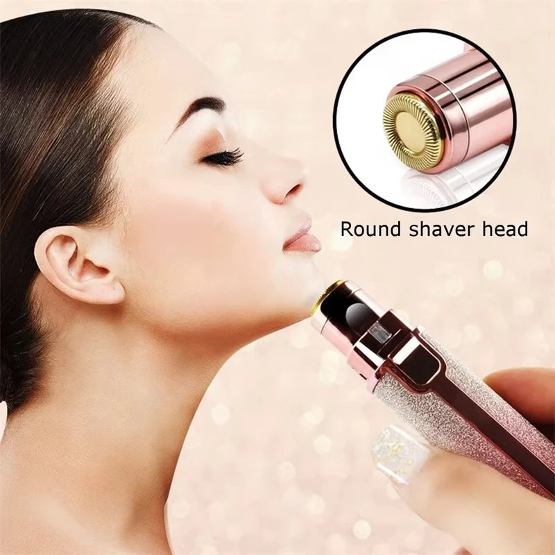 2-in-1 Facial & Eyebrow Hair Remover for Women | Rechargeable Painless Trimmer | Flawless Upper Lip & Face Hair Removal Machine | Smooth Skin Shaver